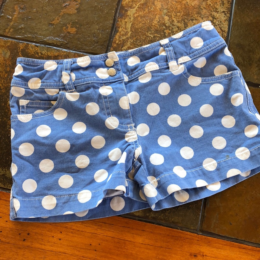 Mini Biden polka dot Blue shorts. Size 9